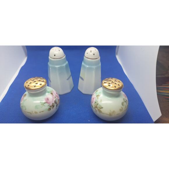 Bavarian & Nippon Hand Painted Porcelain Salt & Pepper Shakers- Vintage/Antique? - Picture 2 of 8